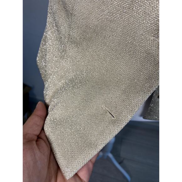 Gold Vintage Pleated Button Down Sleeveless Womens High Neck Top Retro Preppy - Picture 4 of 5